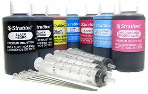 Genuine Stratitec Inkjet Ink Refill Kit Black and Color (595ml) - Universal ink compatibility Made in USA