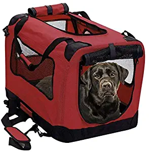 2PET Foldable Dog Crate - Soft, Easy to Fold & Carry Dog Crate for Indoor & Outdoor Use - Comfy Dog Home & Dog Travel Crate - Strong Steel Frame, Washable Fabric Cover