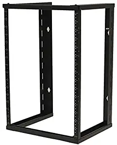 NavePoint 15U Wall Mount Open Frame 19 Inch Server Equipment Rack Threaded 16 inch Depth Black