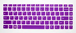 Leze Ultra Thin Silicone Keyboard Protector Cover Skin for IBM Lenovo IdeaPad U300 U300s U310 U400 U410 U430 U430p Z400 P400 S300 S400 S405 YOGA 13-IFI, Yoga 2 Pro, Yoga 2(13-Inch), Yoga 3(14-Inch) Convertible Ultrabook - Semi Purple