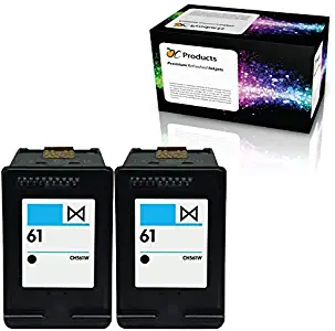 OCProducts Refilled Ink Cartridge Replacement for HP 61 for Envy 4500 5530 Deskjet 1010 3050 2540 2050 Officejet 2620 Printers (2 Black)