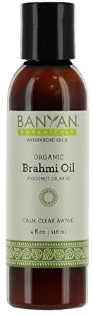 Banyan Botanicals Brahmi Oil with Coconut Base - USDA Certified Organic, 4 oz - Ayurvedic Skin & Hair Oil with Gotu Kola & Bacopa - Calms The Mind