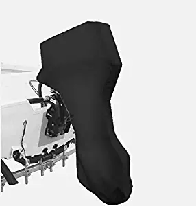 Full Outboard Motor Cover, Boat Engine Cover, Waterproof, Heavy Duty, Black