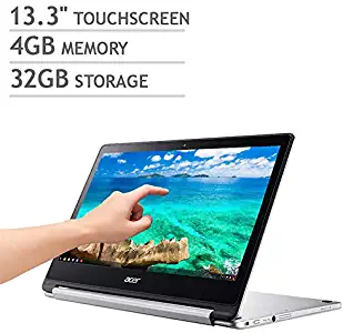 Newest Flagship Acer R13 13.3" Convertible 2-in-1 Full HD IPS Touchscreen Chromebook - Intel Quad-Core MediaTek MT8173C 2.1GHz, 4GB RAM, 32GB SSD, WLAN, Bluetooth, Webcam, HDMI, USB 3.0, Chrome OS