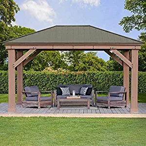 12' x 16' Cedar Gazebo with Aluminum Roof