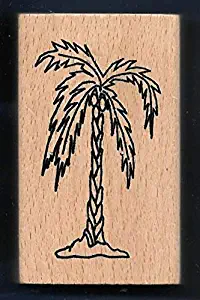 Wooden Rubberized Stamps for Card Making Palm Tree Coconuts Tropical Tree Nature2002 New Rubber Stamp