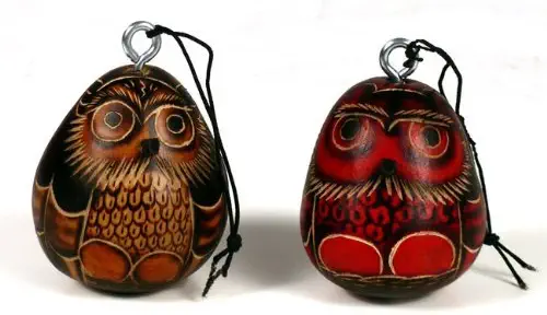Wholesale Pack (6) Six 3" Owl Gourd Hand Carved Nature Ornaments Peru Decorations