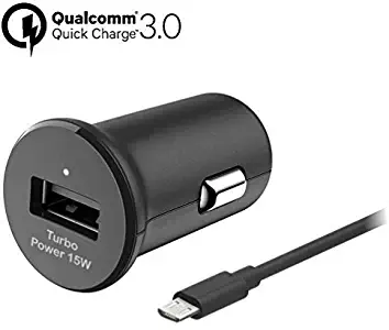 Turbo Fast 15W Car Charger Works for Acer ICONIA TAB A100 Includes Detachable Hi-Power MicroUSB Cable!