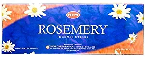 Rosemery (Rosemary) - Box of Six 20 Stick Hex Tubes - HEM Incense Hand Rolled In India