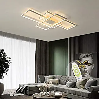 AXSHINE LED Modern Ceiling Light Metal Acrylic lamp Nature White and Warm White Dimmable Geometric Design Light Kitchen Bedroom Diningroom LED Flush Mount Light Creative White Ceiling Decor Lamps