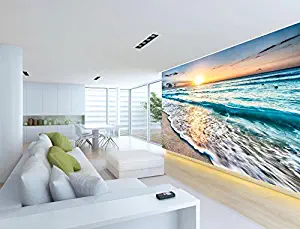 3D Sunrise Sea Beach 072 Wall Paper Wall Print Decal Wall Deco Indoor Wall Murals Removable Wall Mural | Self-Adhesive Large Wallpaper, AJ WALLPAPER Carly (123